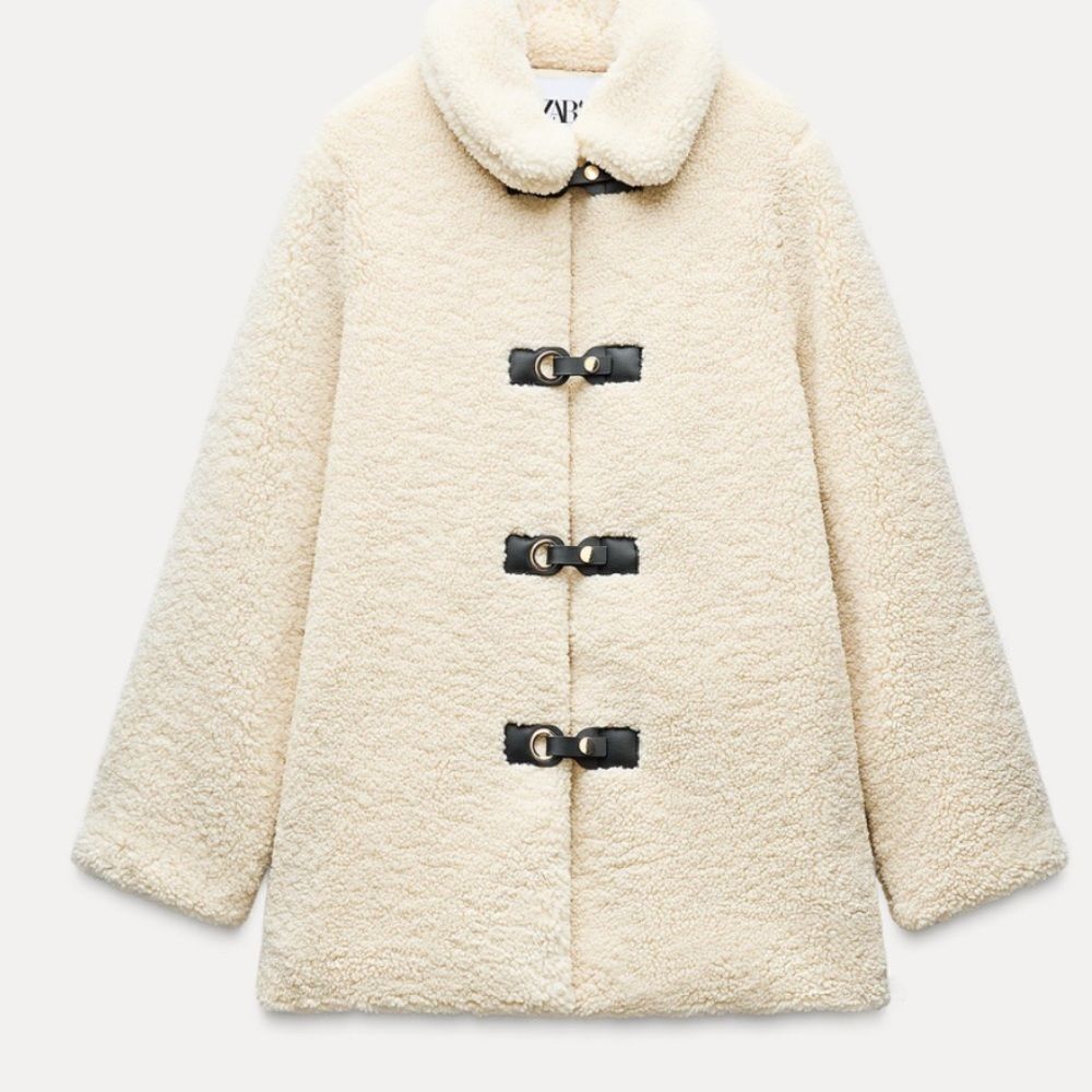Zara Ecru fully lined jacket sz L NWT - Picture 9 of 11